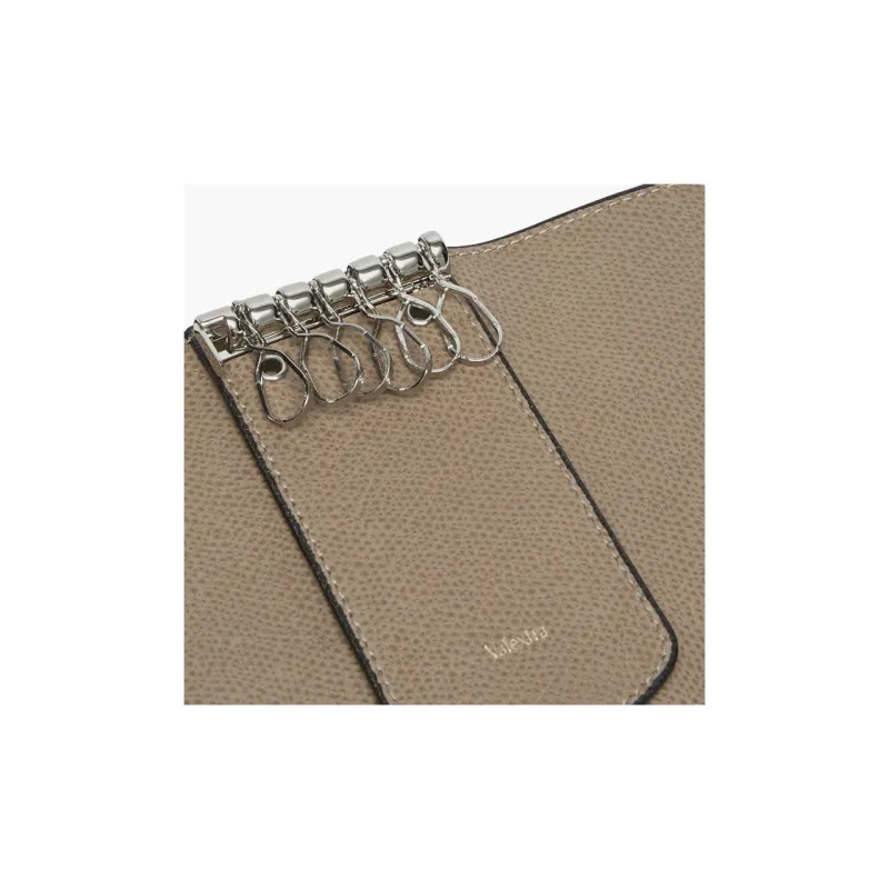 Valextra Leather Key Pouch Unisex Light Brown-4