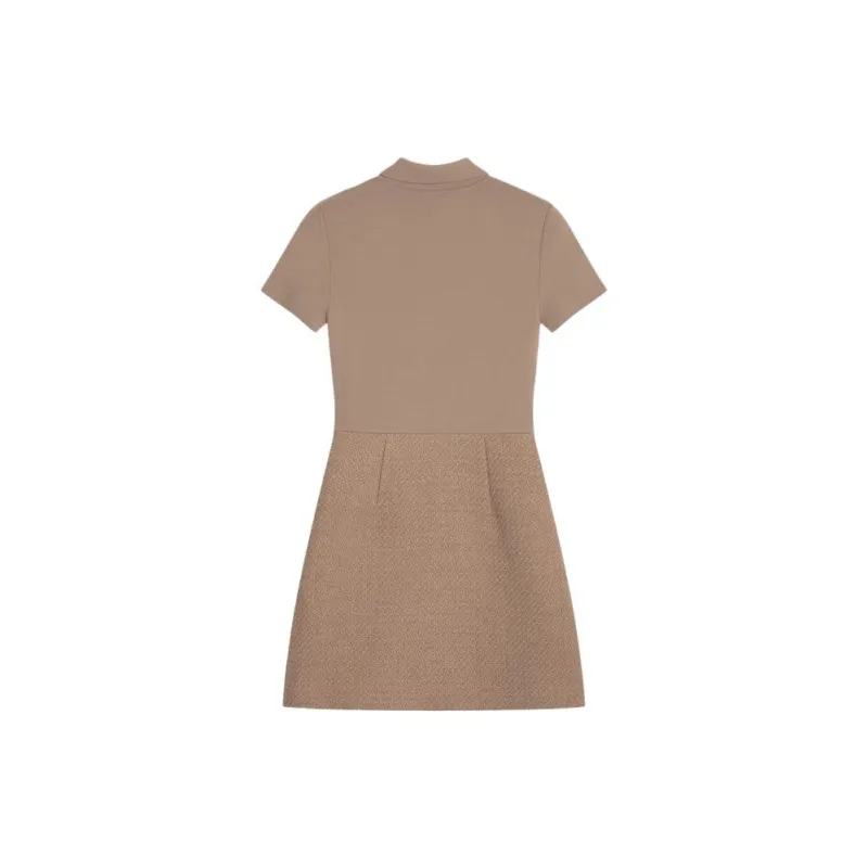 THEORY FW23 Short Sleeved Dress Women's Camel-1
