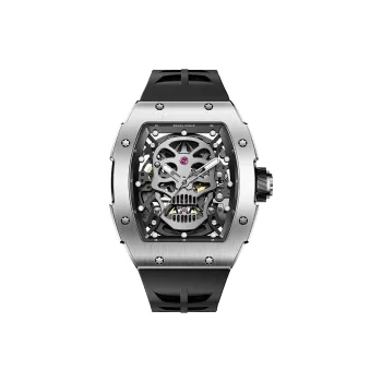 BEXEI Skull Series Automatic Mechanical Movement Rubber Strap Watch Men's Watches Cut Out Dial BX9801
