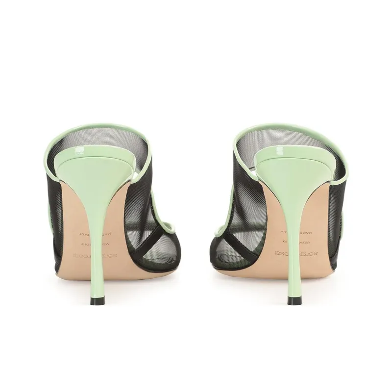 SERGIO ROSSI Mesh-panelling Pointed-toe Pumps-4