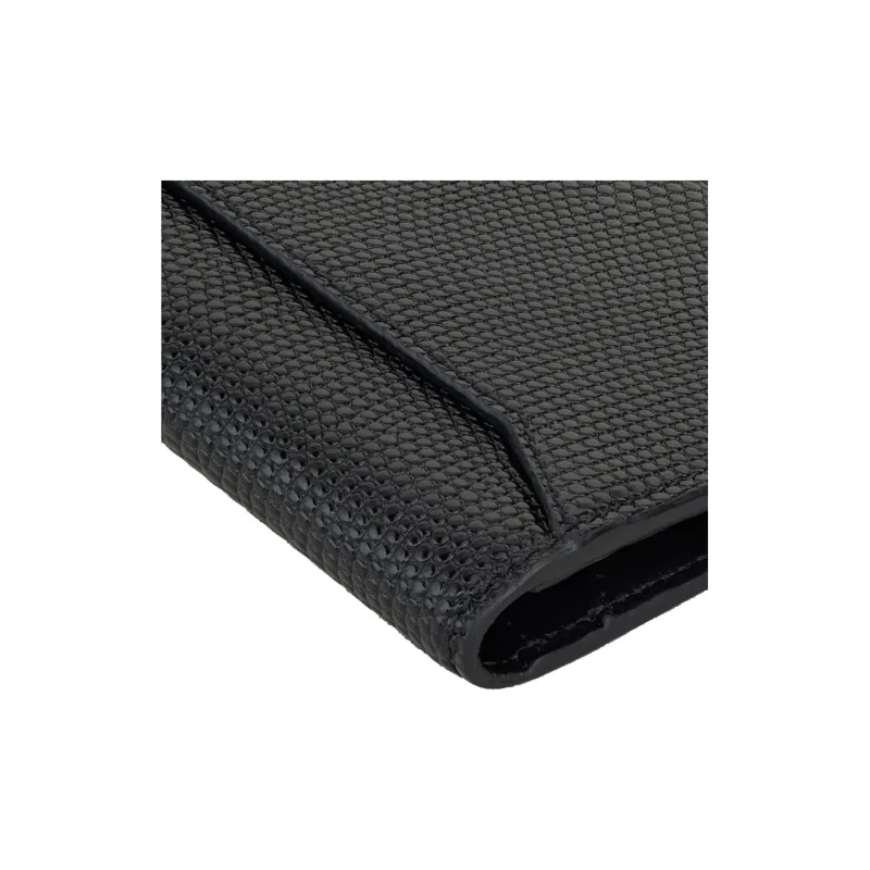 CELINE Lizard Embossed Calfskin Card Holder Regular Men's Black-4