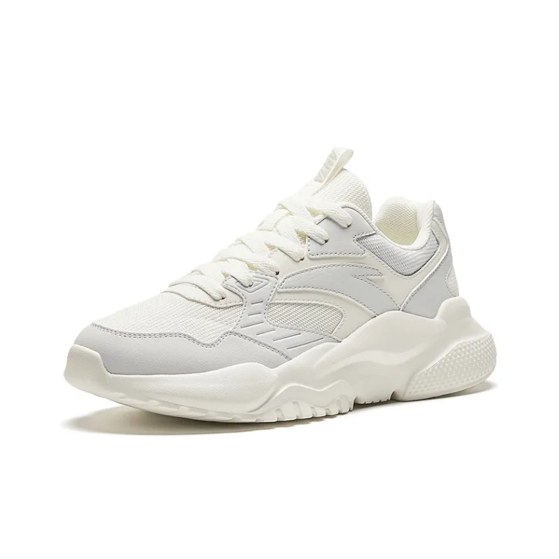Anta Gravitation Cushioning Wear Resistant Low Top Casual Shoes Women's White Gray-1