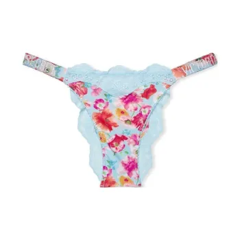 Victoria's Secret Underpants Women's 1 Pack Blue Floral Print