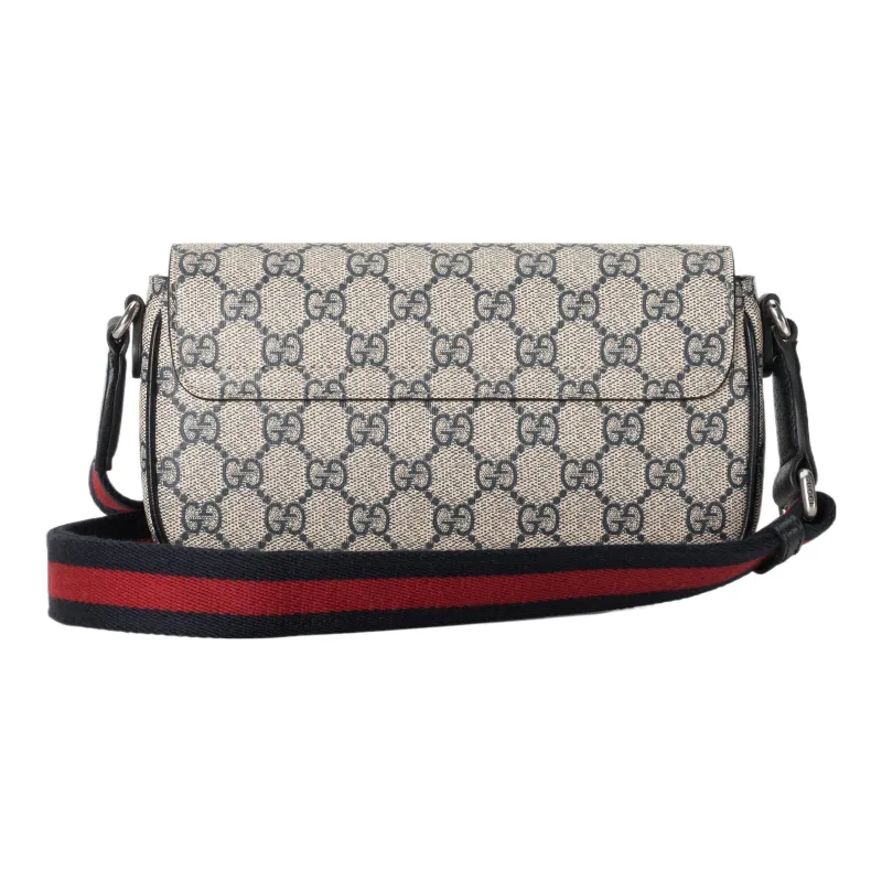 GUCCI Ophidia Canvas With Leather Trim Canvas Bag Shoulder Bag Crossbody Bag Mini Women's Beige & Blue-3
