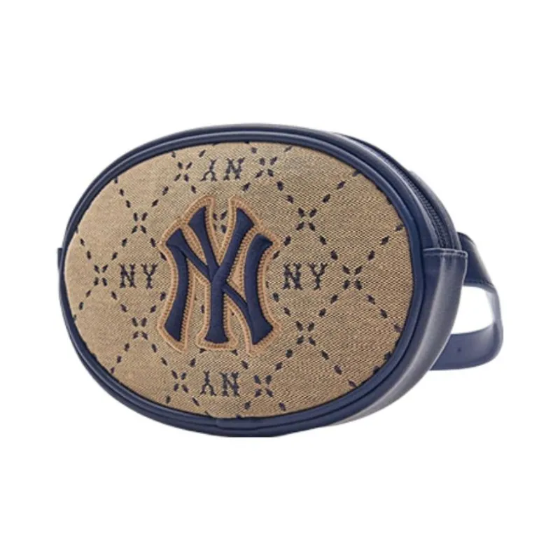 MLB Artificial Leather Round Cake Bag Shoulder Bag Crossbody Bag Regular Unisex Khaki-1