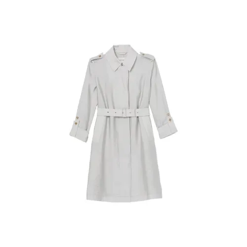 CLUB MONACO Trench Coats Women's Silver Gray