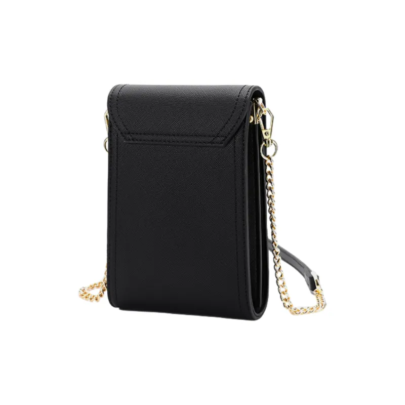 Versman PU Shoulder Bag Commute Crossbody Bag Handbag Small Size Women's Classic Black Ecru-2
