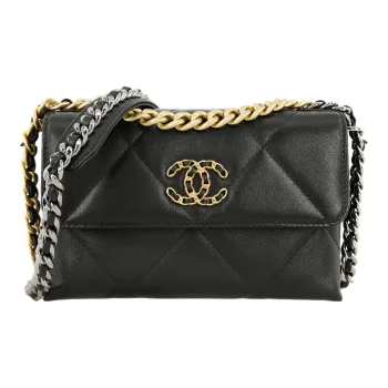 CHANEL 19Bag Lambskin Shoulder Bag, Crossbody Bag Women's Black