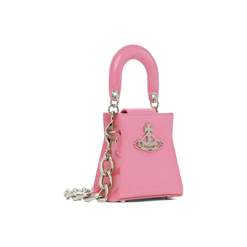 Vivienne Westwood Calfskin Shoulder Bag Crossbody Bag Handbag Small Size Women's Pink-1