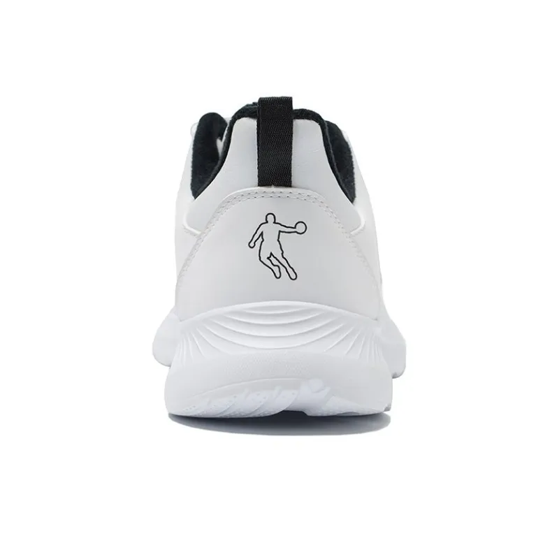 QIAODAN Cushioned Anti-Slip Wear-Resistant Waterproof And Breathable Low-Top Running Shoes Men's Jordan White And Black-3