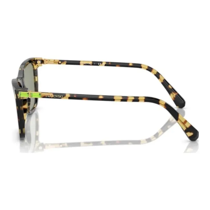 Swarovski Acetate Crystal Irregular Shape Sunglasses Women's Tortoiseshell-3