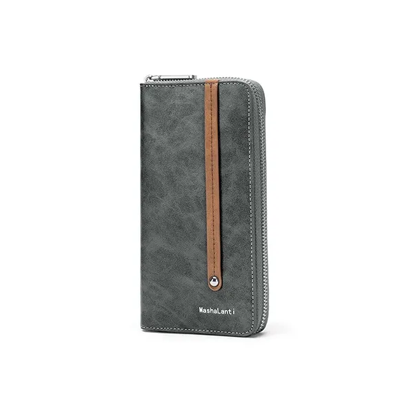 MashaLanti Synthetic Leather Clutches Wallets Regular Men's Smoke Gray-2