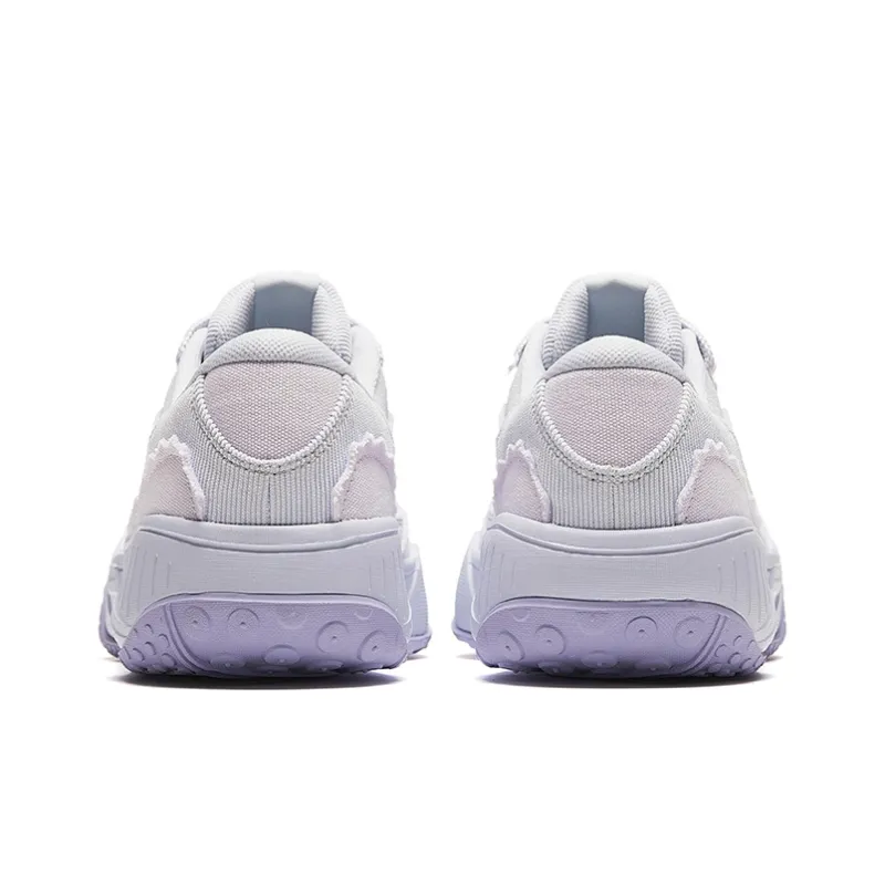 Anta Cookie Shoes Cushioning, Wear Resistant Low Top Skateboard Shoes Women's Purple-3