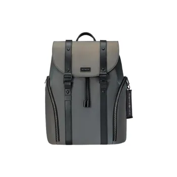 SAMSONITE Fabric Cow Leather Patchwork Backpack Men's Green