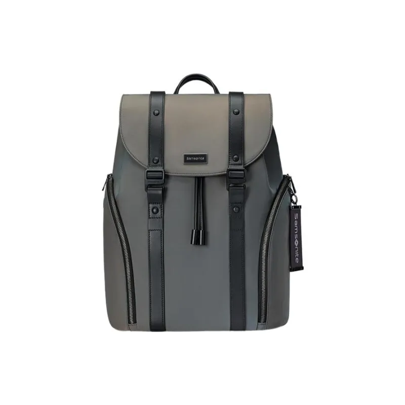 SAMSONITE Fabric Cow Leather Patchwork Backpack Men's Green-0
