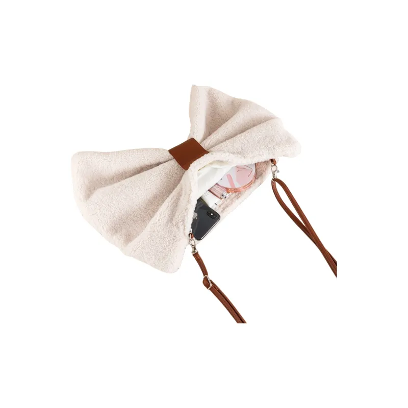 NOMK Lambswool Crossbody Bag, Handbag, Shoulder Bag Women's Ivory-2