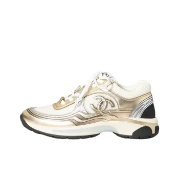 CHANEL Wear-Resistant Low-Top Casual Shoes Men's White Gold