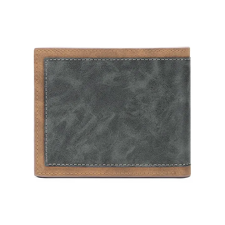 MashaLanti Synthetic Leather Card Holder Wallet Regular Men's Gray With Coffee-4