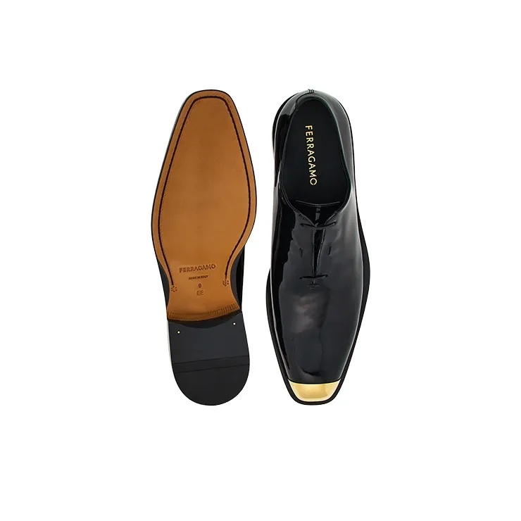 FERRAGAMO Metal Toe-cap Leather Loafers-4
