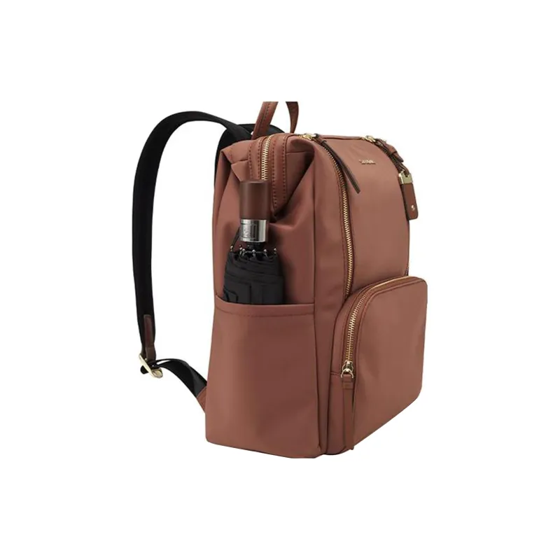 SAMSONITE Fabric, Cow Leather, Synthetic Leather Backpack Regular Women's Rich Rusty-2