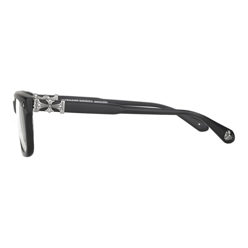 Chrome Hearts Plate Frame Silver Irregular Shape Eyeglass Frames Unisex Black-2