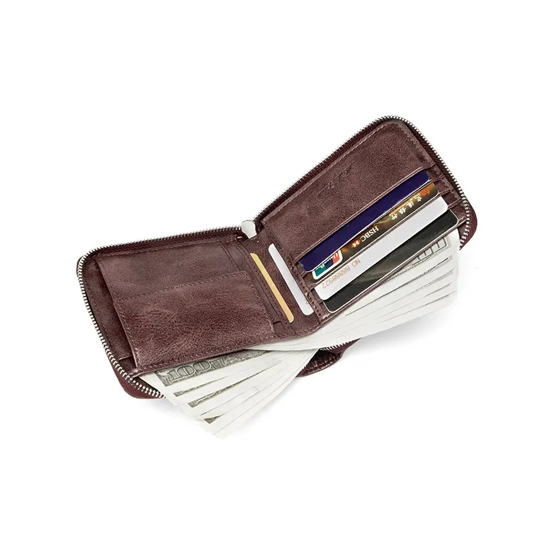 MashaLanti Synthetic Leather Coin Purse Card Holder Wallet Regular Men's Coffee-6