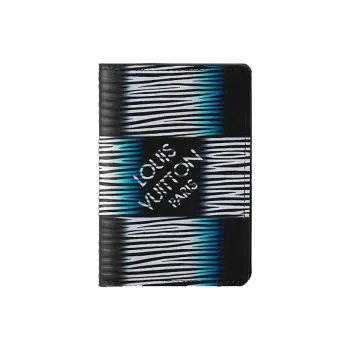 LOUIS VUITTON Leather Wallet Regular Men's Dark Blue & White