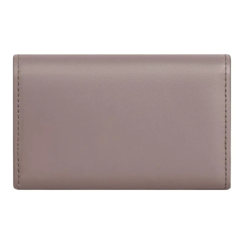 CELINE Triomphe Shiny Calfskin Key Pouch Women's Egg Stone Color-2