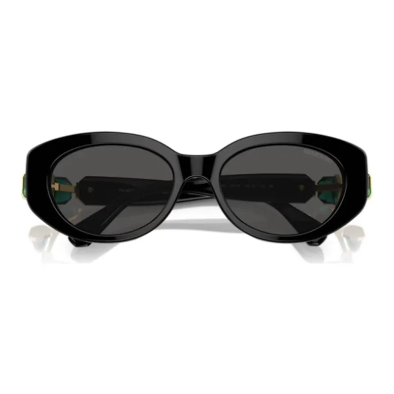 Swarovski Lucent Acetate Crystal Irregular Shape Sunglasses Women's Black-4