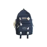 Blue Backpack with Rabbit Charm