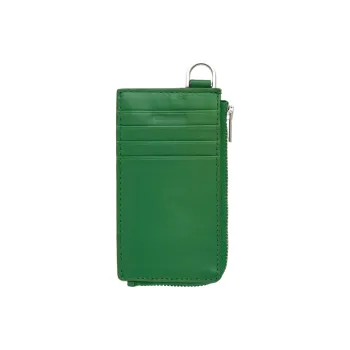 COS Cow Leather Card Clip Card Holder Women's Green