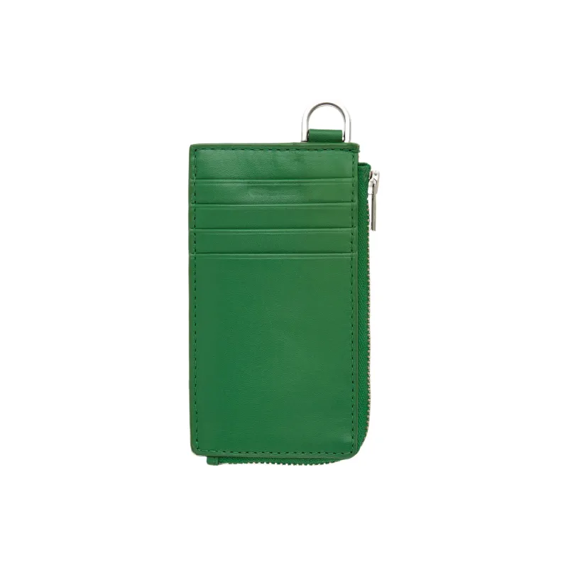 COS Cow Leather Card Clip Card Holder Women's Green-0