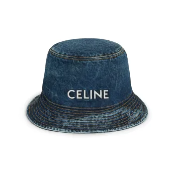 CELINE Bucket Hat In Trail Wash Denim