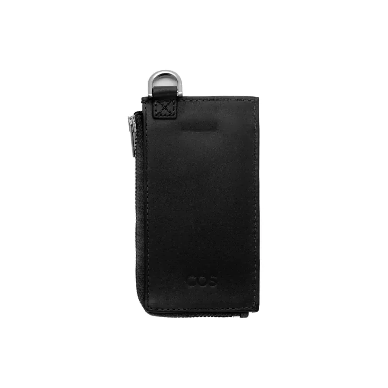 COS Cow Leather Card Clip Card Holder Regular Men's Black-2