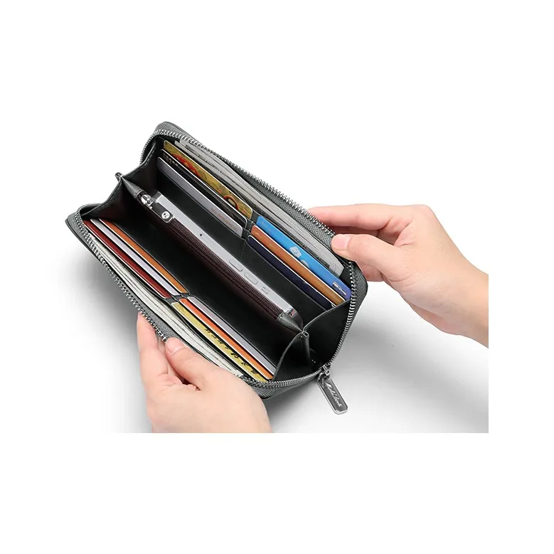 MashaLanti Synthetic Leather Clutches Wallets Regular Men's Smoke Gray-6