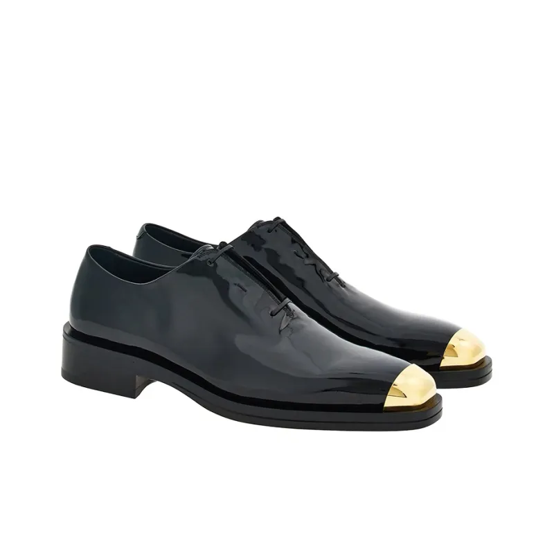 FERRAGAMO Metal Toe-cap Leather Loafers-2