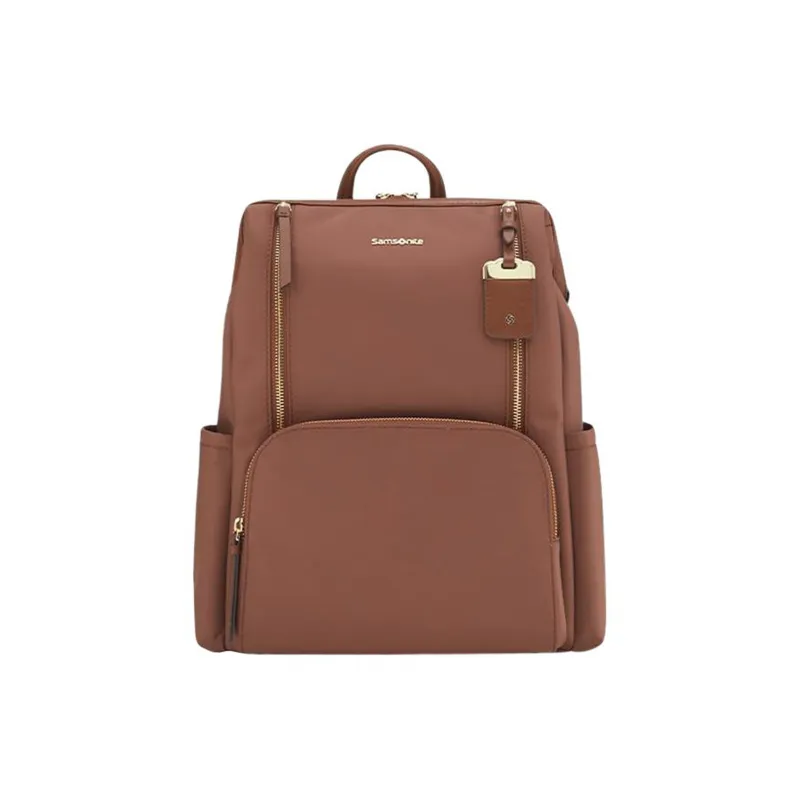 SAMSONITE Fabric, Cow Leather, Synthetic Leather Backpack Regular Women's Rich Rusty-0
