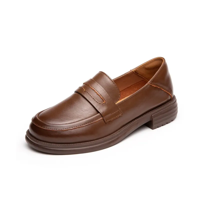 Lady's House Loafers Women's Low Top Brown Black-3