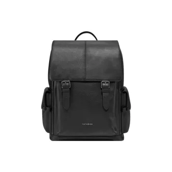 SAMSONITE Fabric With Cow Leather And Synthetic Leather Backpack Regular Men's Black