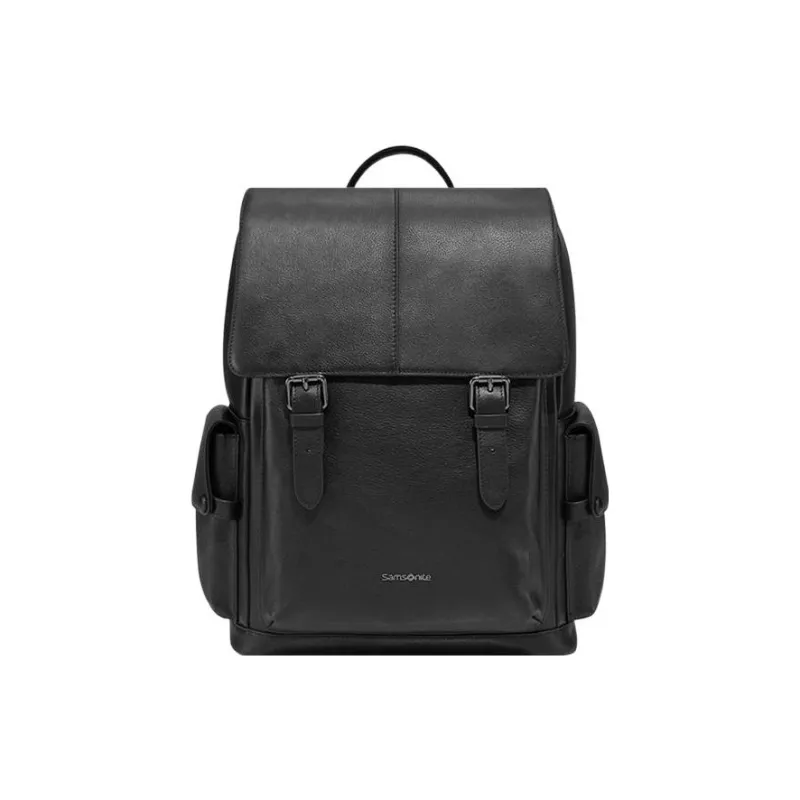 SAMSONITE Fabric With Cow Leather And Synthetic Leather Backpack Regular Men's Black-0