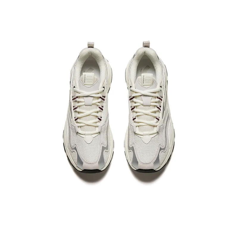 Anta Millennial Cushioning Wear Resistant Low Top Casual Shoes Women's White Gray-2