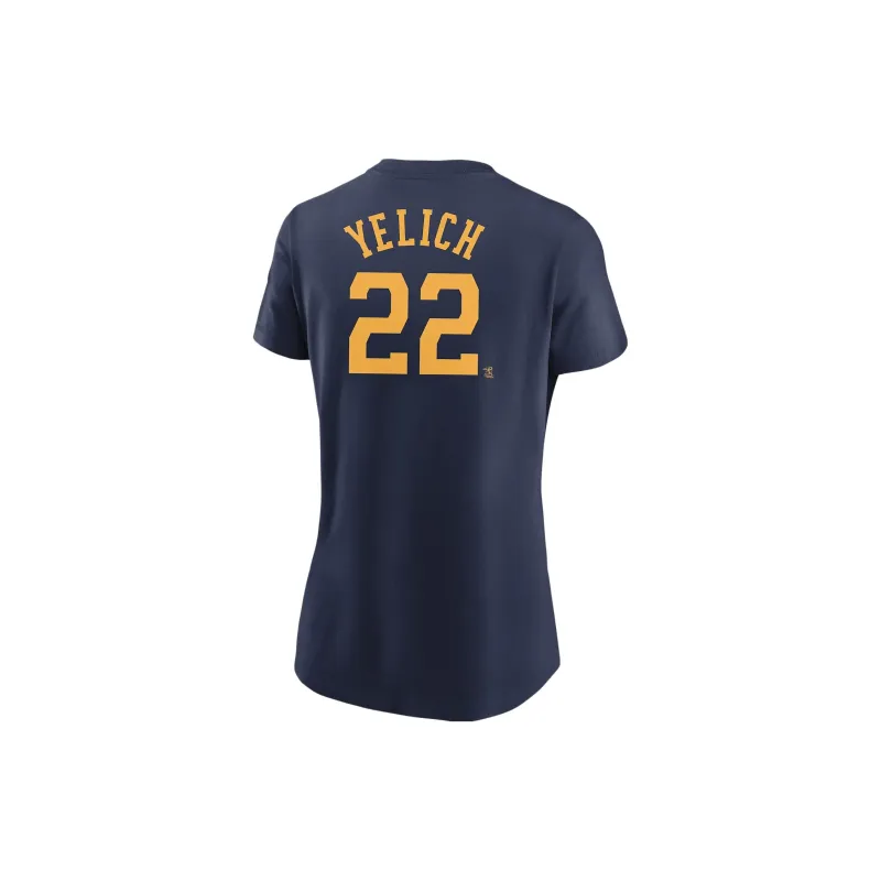 Nike Christian Yelich Milwaukee Brewers Fuse Women's Nike Mlb T Shirt-1