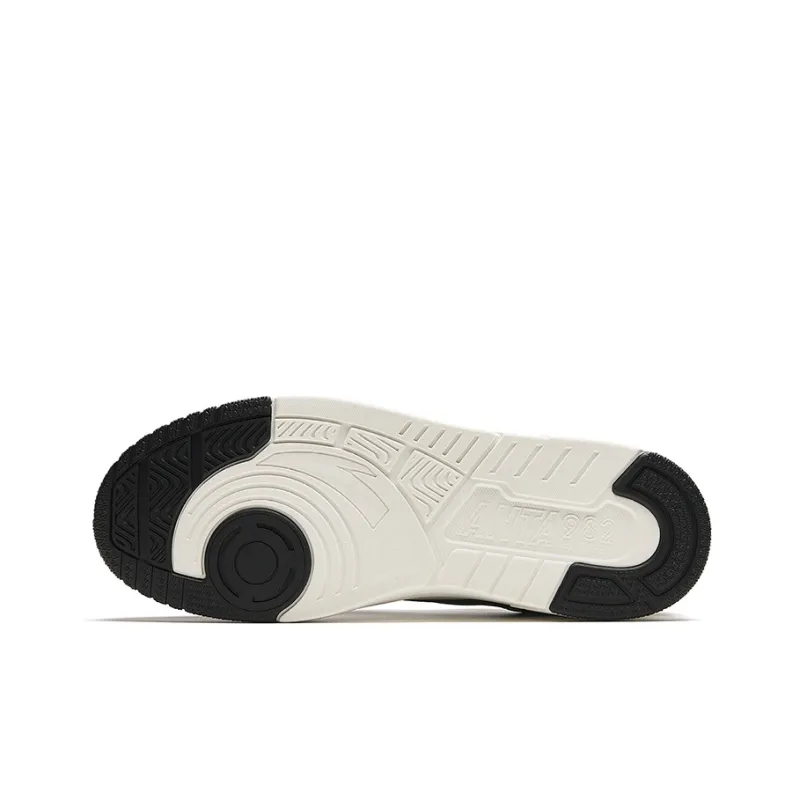 Anta Slip Resistant Cushioning Abrasion Resistant Low Top Skateboard Shoes Men's White Black-4