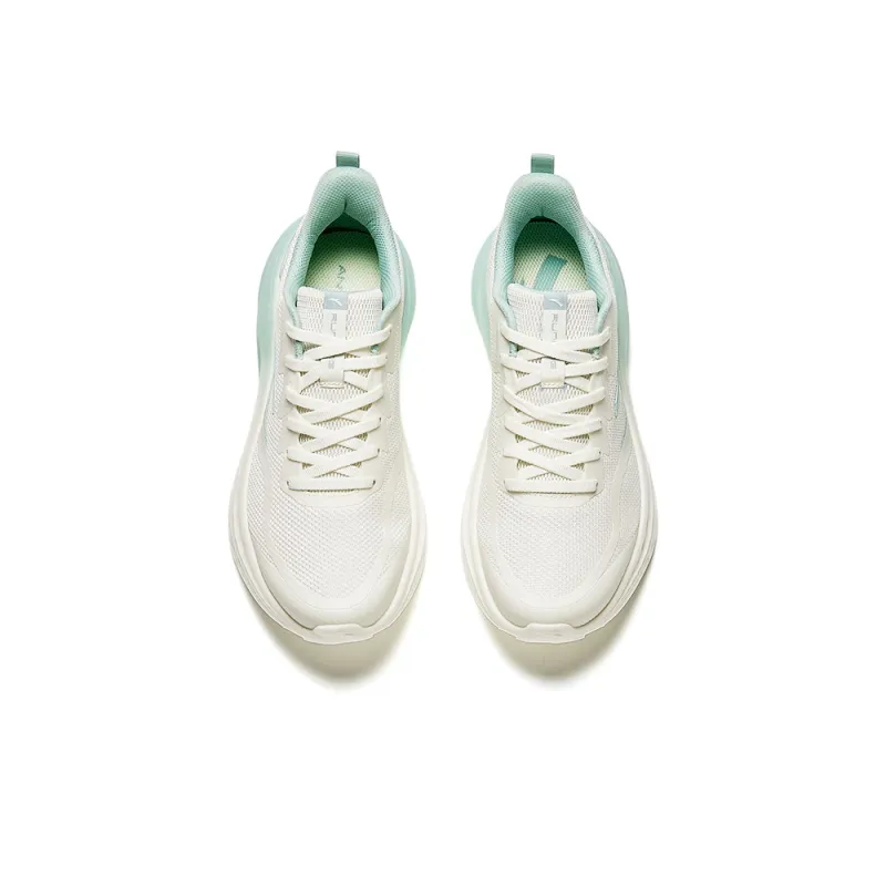 Anta Cushioning Wear Resistant Low Top Running Shoes Women's White Teal Blue-2