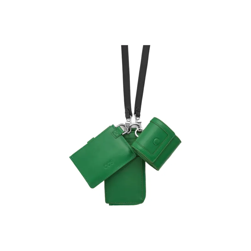 COS Soft Cow Leather Shoulder Bag Crossbody Bag With Card Clip Regular Unisex Green-3