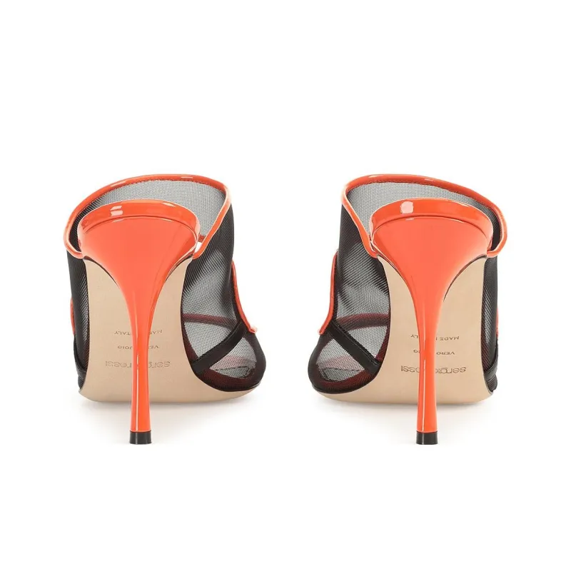 SERGIO ROSSI Mesh Detail Open-toe Pumps-4