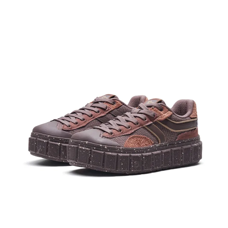 XTEP Chocolate Π Low-Top Skateboard Shoes Women's Tan-2