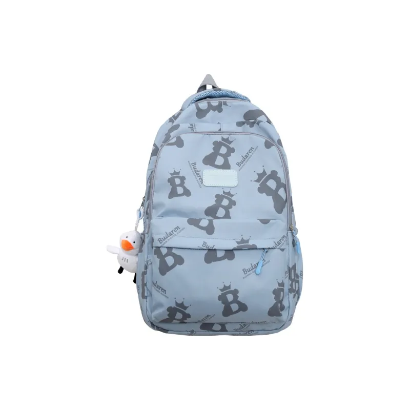 Deli Bear Nylon Backpack Regular Unisex Ecru/Gray/Black/Blue/Pink-6