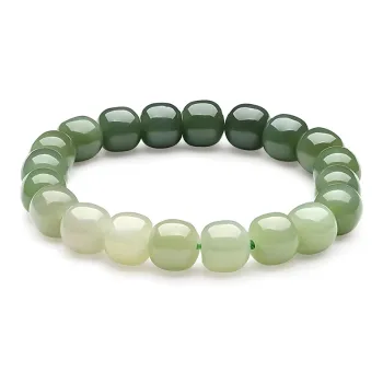 Best Wishes Bracelets Pale Greenish White Jade Unisex