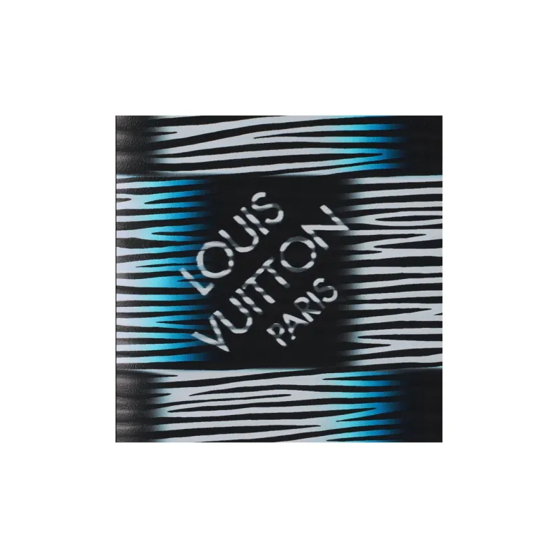LOUIS VUITTON Leather Wallet Regular Men's Dark Blue & White-5